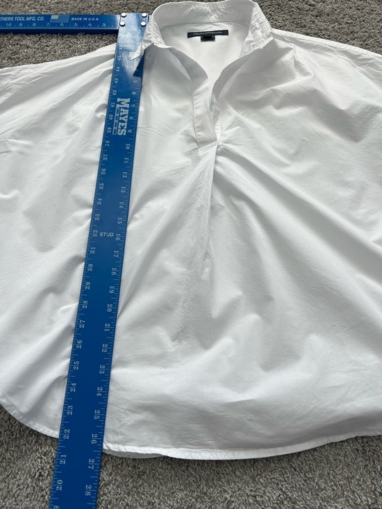 French Connection Women’s White Rhodes Poplin Long-Sleeve Popover Shirt - Size M - Picture 7 of 11